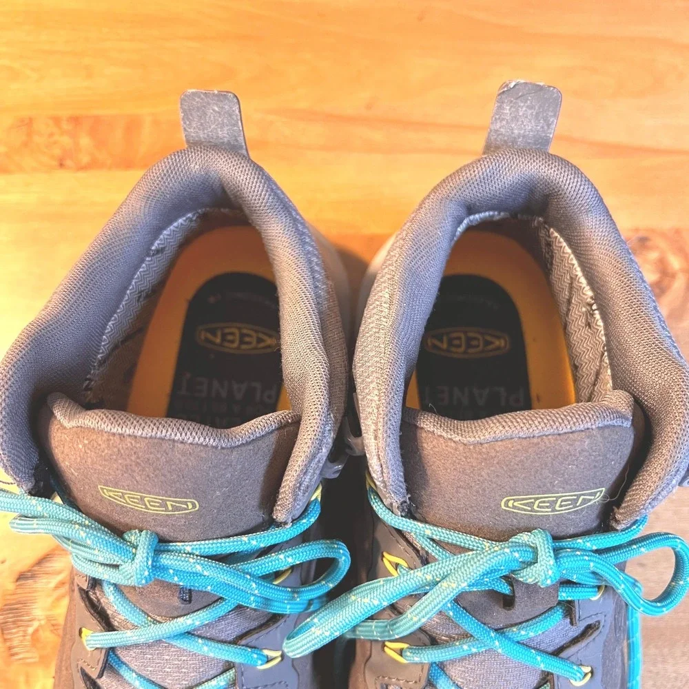 Keen Explore Waterproof Hiking Outdoor Boots Mens 9.5 Grey Blue Mid 1021647